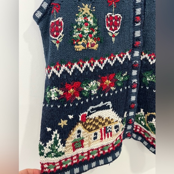 Tiara Festive Blue Sweater Vest - Picture 5 of 11